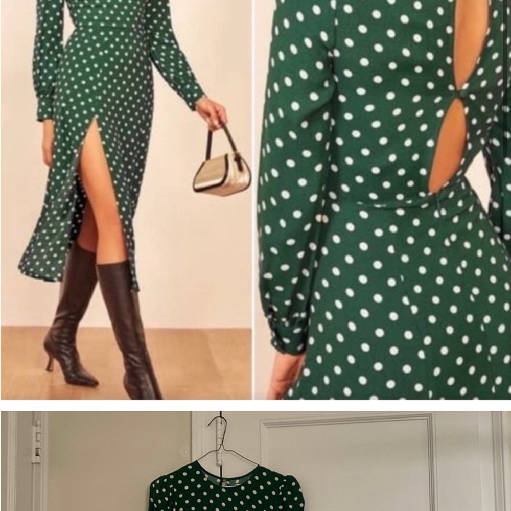 Reformation Green Midi Dress